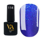 Гель-лак Valeri color №114 (Синий с синими блестками), 6 ml