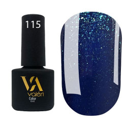 Гель-лак Valeri color №115 (Смарагдовий з зеленими блискітками), 6 ml