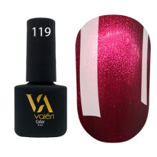 Гель-лак Valeri color №119 (Бордовый с перламутром), 6 ml