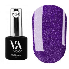 Гель-лак Valeri color №124 (Фиолетовый, микроблеск), 6 ml