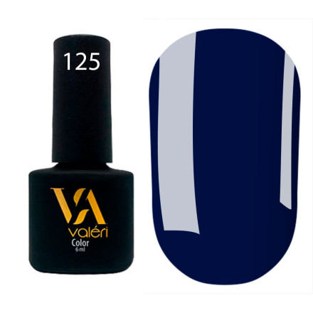 Гель-лак Valeri color №125 (Темно-синій, емаль), 6 ml