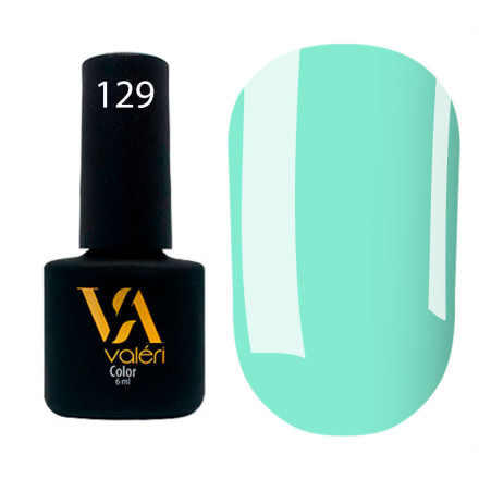 Гель-лак Valeri color №129 (Бирюзовый, эмаль), 6 ml