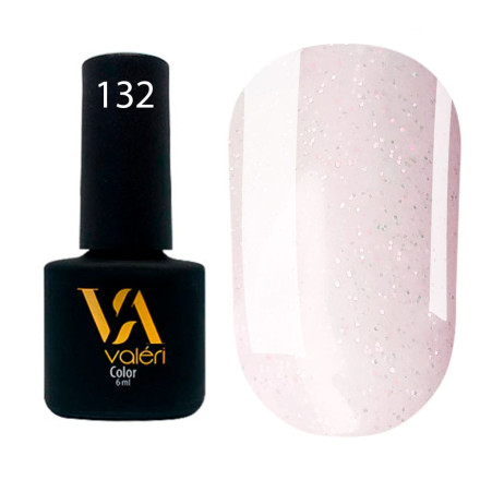Гель-лак Valeri color №132 (Светло-розовый с блёстками), 6 ml