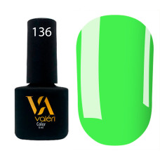 Гель-лак Valeri color №136 (Cалатовый, неон), 6 ml