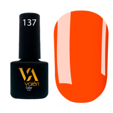 Гель-лак Valeri color №137 (Оранжевый, неон), 6 ml