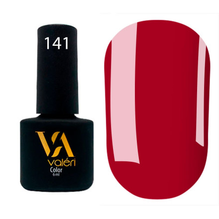 Гель-лак Valeri color №141 (Красный, эмаль), 6 ml