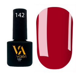 Гель-лак Valeri color №142 (Темно-червоний, емаль), 6 ml