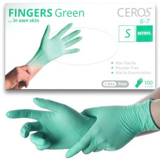 Рукавички нітрілові CEROS TM Fingers Green 3.5g, розмір S