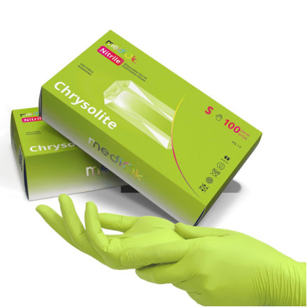 Рукавички нітрілові MediOk Chrysolite 3.8g, розмір S