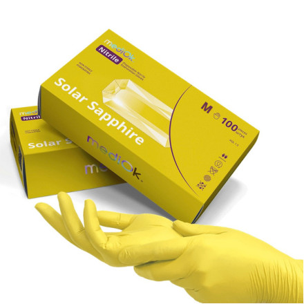 Рукавички нітрілові MediOk Solar Sapphire 3.8g, розмір M