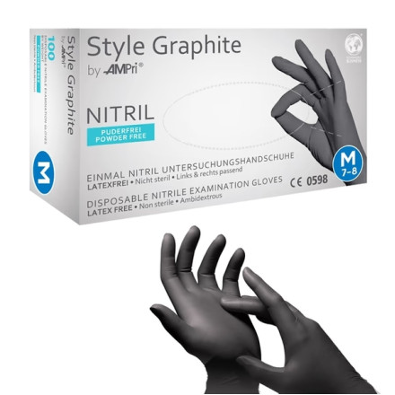 Рукавички нітрілові Style Graphite, розмір M