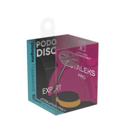 Диск педикюрный удлиненный PODODISC STALEKS PRO S в комплекте с сменным файлом 180 грит 5 шт (15 мм) (PDLset-15)