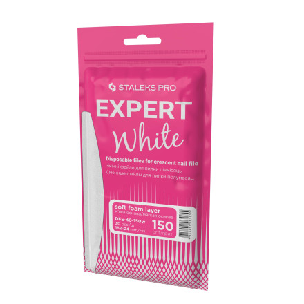 Сменные файлы белые для пилки полумесяц на мягкой основе EXPERT 40 150 грит (30 шт) (DFE-40-150w)