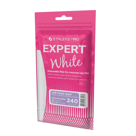 Сменные файлы белые для пилки полумесяц на мягкой основе EXPERT 40 240 грит (30 шт) (DFE-40-240w)
