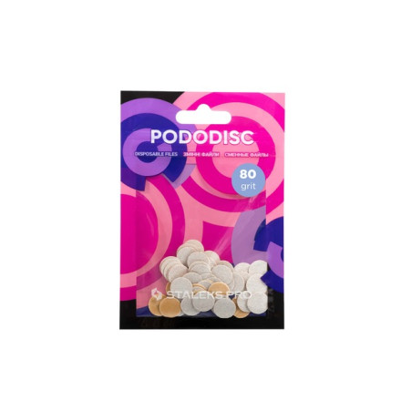 Сменные файлы белые PODODISC STALEKS PRO XS 80 грит (50 шт) (PDF-10-80w)