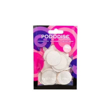 Сменные файлы белые PODODISC STALEKS PRO L 180 грит (50 шт) (PDF-25-180w)