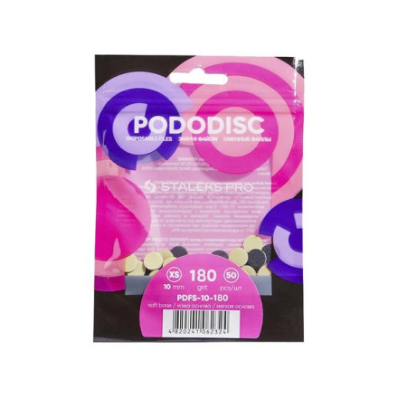Сменные файлы на мягкой основе для педикюрного диска PODODISC STALEKS PRO XS 180 грит (50 шт) (PDFS-10-180)