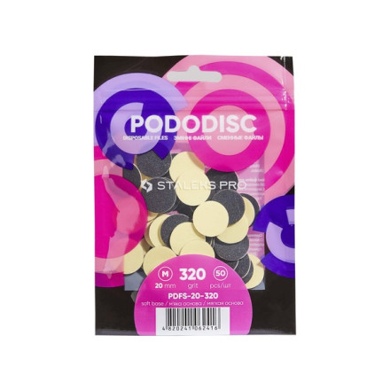 Сменные файлы на мягкой основе для педикюрного диска PODODISC STALEKS PRO M 320 грит (50 шт) (PDFS-20-320)