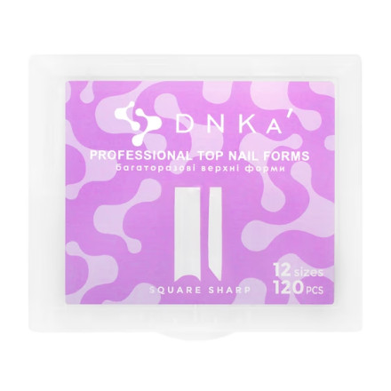 Верхні форми для моделювання нігтів DNKa Square Sharp (120 шт./уп.)