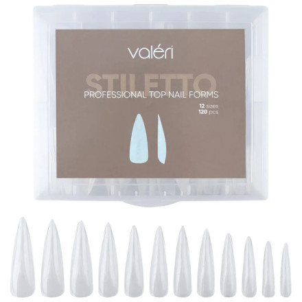 Верхні форми для моделювання нігтів Valeri Stiletto (120 шт./уп.)