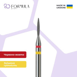Алмазная фреза Formula Profi Premium «Пламя острое» 1.2 red + yellow
