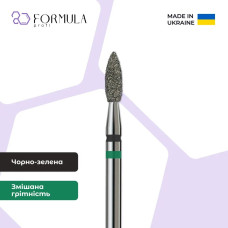 Алмазна фреза Formula Profi Premium «Полум'я гостре» 2.5 black + green